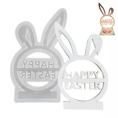 Easter Silicone Rabbit Moulds Candle Stand Bunny Mold Arts Desktop Ornaments  • $10.88