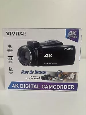 Vivitar 4K HD Digital Video Camera Night Vision WIFI Remote Control DVR4K-BLK • $44.99