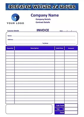 Personalised Duplicate Invoice Book A5 With Carbon 50 Sets *buy 5 Get 1 Free • £5.99