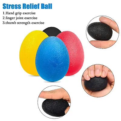 Hand Exercise Ball Anti Stress Relief Hand Grip Strengthener Finger Therapy Ball • £5.75