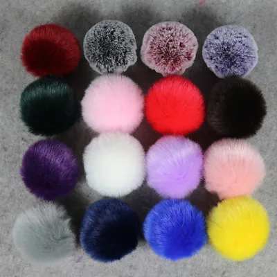 £5.26 • Buy Pompom Handbag Keychain Fur Plush Jewelry 13 Colors Fast Delivery
