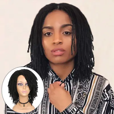 Short Dreadlock Wigs For Black Women And Men Afro Crochet Twist Braided Faux  • $51.66