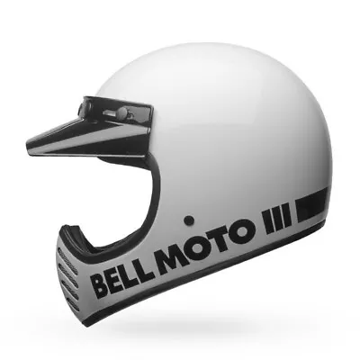 Open Box Bell Mens Moto-3 Dirt Bike Helmet Classic Gloss White • $194.97