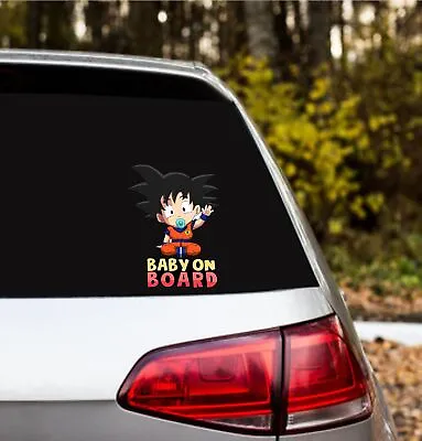 Baby On Board Goku Peeking Car Window Vinyl Decal Dragon Ball Z Anime Stickers • $4.71