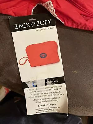 Dog Rain Coat Jacket Raincoat Red Pink Zack & Zoey Pet Stowaway NWT XXS • $9.99