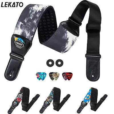 LEKATO Eletric Guitar Strap Professional Belt 3  Wide Comfortable For Perform • $20.99