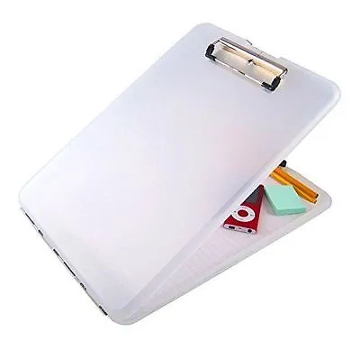 £6.64 • Buy A4 Plastic Compact Clipboard Paper Storage Box File Durable Waterproof New-clear
