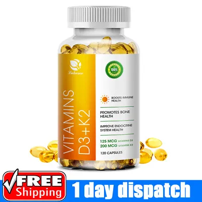 K2+D3- Vitamin D3 5000 IU K2 MK7 125 Mcg Vit D And K For Bone & Heart Health • $13.19