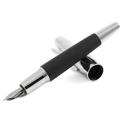 Faber-Castell E-motion Fountain Pen Wood & Polished Chrome - Black • $99.90