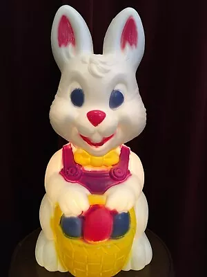 Bunny Rabbit Blow Mold Vintage Easter Basket General Foam Plastics Yard Decor • $49