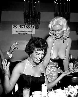 Sophia Loren & Jayne Mansfield At Party In 1957- 8x10 Publicity Photo (bb-894) • $8.87