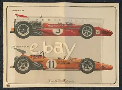 Motor Magazine Vintage Poster Early 1970s March Ford 701 Mclaren Ford M14A • $11.19