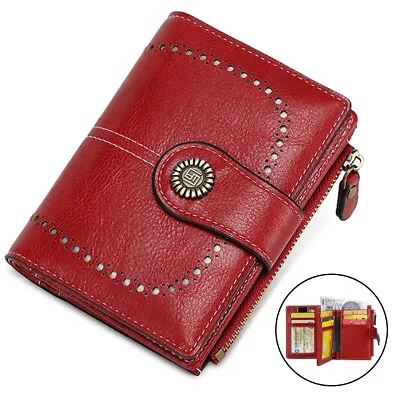 RFID Blocking Women Small Leather Wallet Credit Card Holder Mini Bifold Purse US • $12.25