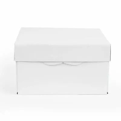 PME Cake Box White Cardboard Shrink Wrapped Food Safe Dessert Packaging - 10  • £8.59