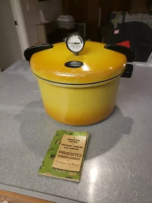 70s HARVEST YELLOW GOLD PRESTO PRESSURE COOKER CANNER 01/CA 16H * 16 Qt • $35