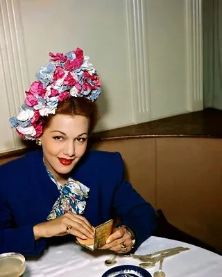 Maria Montez Vibrant Colorful Hat 1940's Hollywood Restaurant 8x10 Photo • $14.99