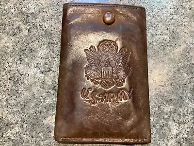$25 • Buy Vintage Leather U S Army Embossed Wallet - 1918 Calendars