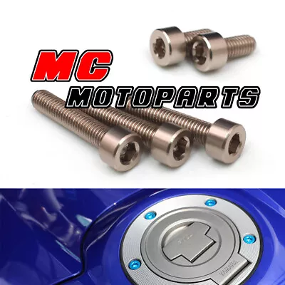 Titanium CNC Petrol Fuel Cap Bolts Screws For Yamaha YZF R6 99-07 08 09 10 11 13 • $10.53