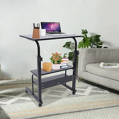 3Layer Mobile Cart Tray Table Portable Tray Table Desk With Wheels Cart Table • $38.95