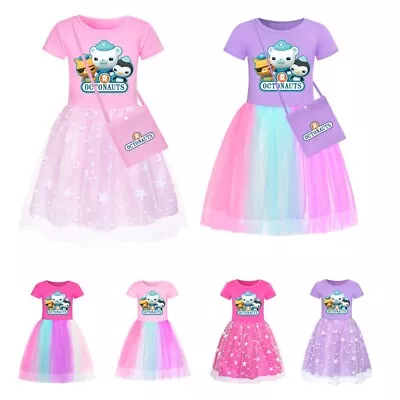 Girls The Octonauts Rainbow Princess Dress Birthday Party Dress Christmas Gifts • £10.58