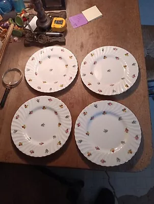 4 Minton Dinner Plates Roses Pansy  And Forgetme Nots • $40