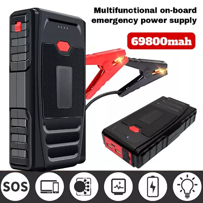 Car Jump Starter 69800mAh Booster Jumper Box Power Bank Battery Charger Portable • $35.90