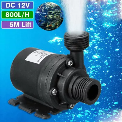 $9.99 • Buy Automatic Mini Water Pump 800 L/H 12V High-Pressure Small Brushless Submersible