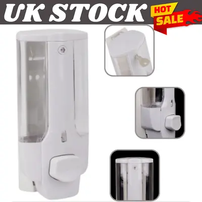 Wall Mounted Soap Dispenser Bathroom Liquid Hand Wash Shower Gel Shampoo Holder • £6.86