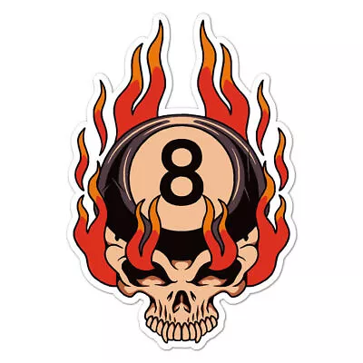 Flames 8 Ball Pool Skull Sticker • $3.96