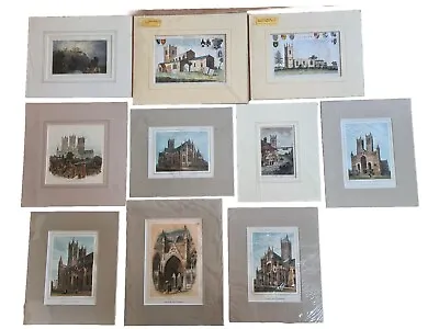 Nine Antique Vintage Prints Of Lincoln Cathedral Nottingham Leicestershire • £15