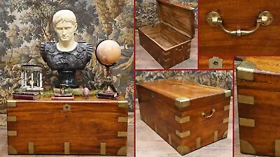 Antique Campaign Chest Camphor Luggage Box Case 1880 • £1250