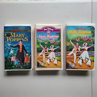 Walt Disney Mary Poppins Collector Set Of 3 Vhs Lot Vintage • $5.99