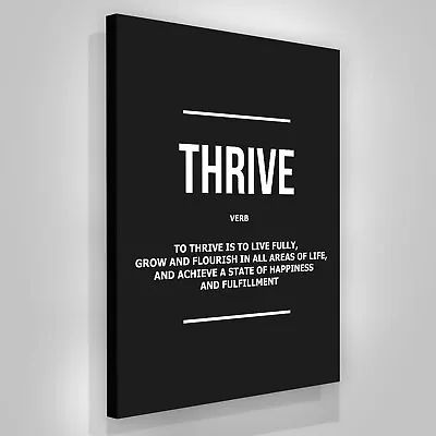 Thrive Definition Canvas Print Inspirational Wall Art Positive Living Growth • $69.95