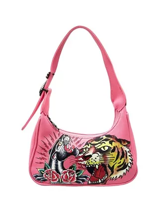 NWOT Ed Hardy X Siberia Hills Y2K Pink  Purse  Shoulder Bag Tiger With Dust Bag • $180