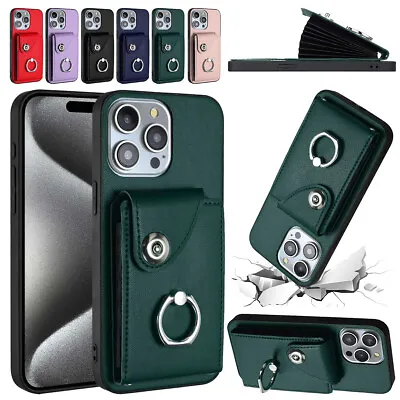 For IPhone 15 14 13 12 11 Pro Max XR 8 7 Plus Case Leather Card Slot Stand Cover • $13.49