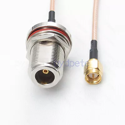 N Female Bulkhead Jack D-cut To SMA Male Plug RG316 Pigtail Coaxial Coax Cable • $7.50