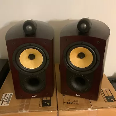 B&W Nautilus 805 Bookshelf Speakers; Red Cherry Pair • $2500