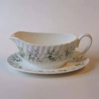 Minton China Spring Valley Gravy Boat With Underplate England • $14.99