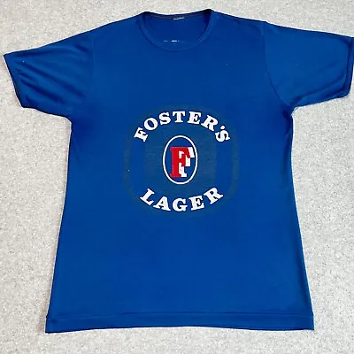 Vintage Fosters Lager Shirt Adult Medium Blue Single Stitch Beer Beverage 80s • $19