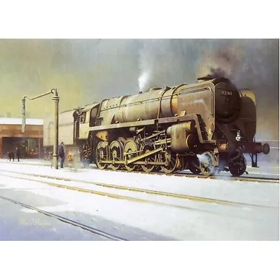 9F British Railways BR Railway Engine Locomotive Steam Train Christmas Xmas Card • £1.95