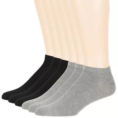 $15.99 • Buy Men's Bamboo 6 Pack Thin Casual Low Cut Socks Black Grey Large 10-13