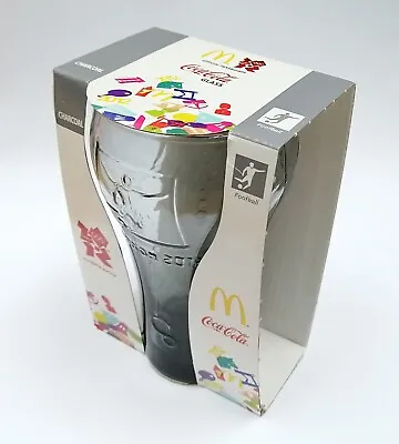 London Olympics 2012 McDonalds Coca-Cola Football Charcoal Contour Glass Tumbler • $9.70