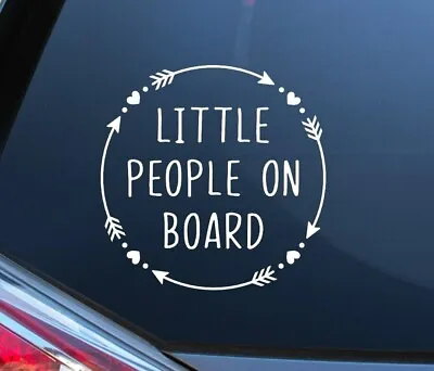 Little People On Board Car Window Glass Sticker Vinyl Decal Child Van Sign Heart • £4.99