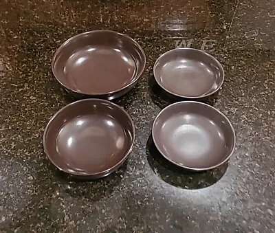 SET (4) Franciscan Earthenware NUT TREE Brown Bowls: (2) 7  7 5/8  And 9 3/8  • $29.95