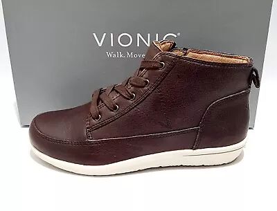 Vionic Shawna Brown Leather Orthotic Boots RRP £130 Water Resistant Wide Fitting • £59.99