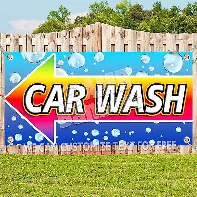 CAR WASH LEFT ARROW Advertising Vinyl Banner Flag Sign Many Sizes USA • $147.47