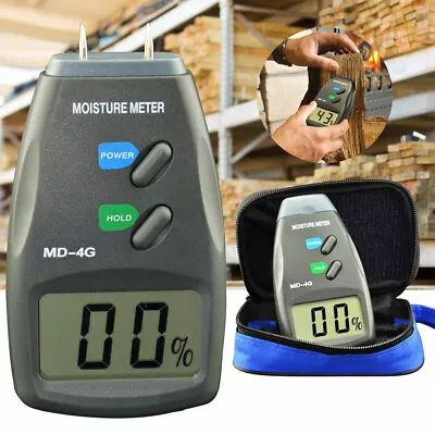 4-Pin Digital Moisture Meter PRO Damp Detector Timber Wood Tester Plaster Sensor • £13.91