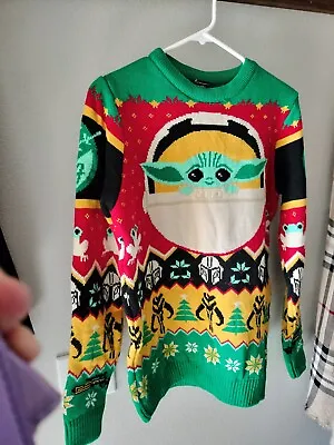 Starwars Baby Yoda Grogu Ugly Christmas Sweater Colorful Size X Small • $15.99