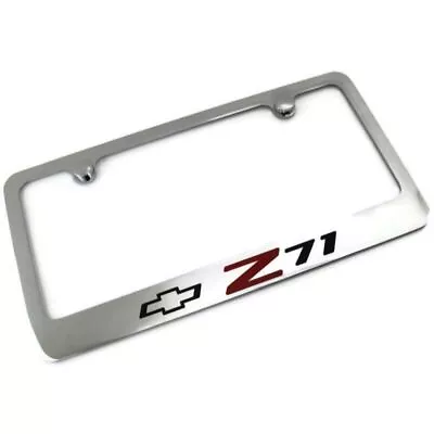 Z71 License Plate Frame Chrome Plated Brass Hand Painted Engraved • $18.32