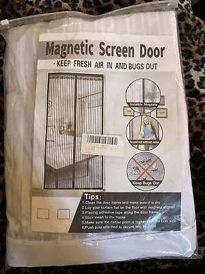 White Magnetic Door Mesh Screen Gate Mesh Hands-Free Mosquito & Bug • $16